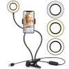 Trendy Selfie Ring Light With Cell Phone Stand For Live Stream/Makeup/Vlogs/Studying - Image 2