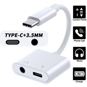 3.5mm AUX Audio Cable 2 In 1 USB Type C Charge Digital Audio Adapter