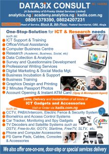One-Stop-Solution, Shop, Office, ICT Support and Training, Office or Virtual Assistance, Computer Business Centre, Research - Academic, Business, Social, Data Collection, Data Analysis, Survey and Questionnaire Development, Professional Writing Services, Digital Marketing, Social Media Management, Business Incubation, Support, Business Training, Graphics Design and Printing, 2 Minutes Passport Photos, website designing, video editor, editing, advert jingles, door-delivery, services, one-on-one, Opay agent, Moniepoint agent, CCTV, PABX, Intercom, Electric Fence, Security System, Biometrics, Access Control Systems, Car Tracker, Monitoring, Spy Gadgets, TV Decoders, Satellite Systems, DSTV, Free-to-Air, GOTV, Startime, FreeTV, SLTV, Phone and Computer Accessories, PS Game Pads, Cables, Consoles, Accessories, maitama, CBD Federal Secretariat, Head of Service, Abuja, Central Business District, Central Area, door-step, efranky, e-franky, kadis, digitals, analyticsng, data3ix, consult, technology, computers, gadgets, equipment, adapters, keyboard, mouse, sound card, Bluetooth, laptop, chargers, otg, converters, media